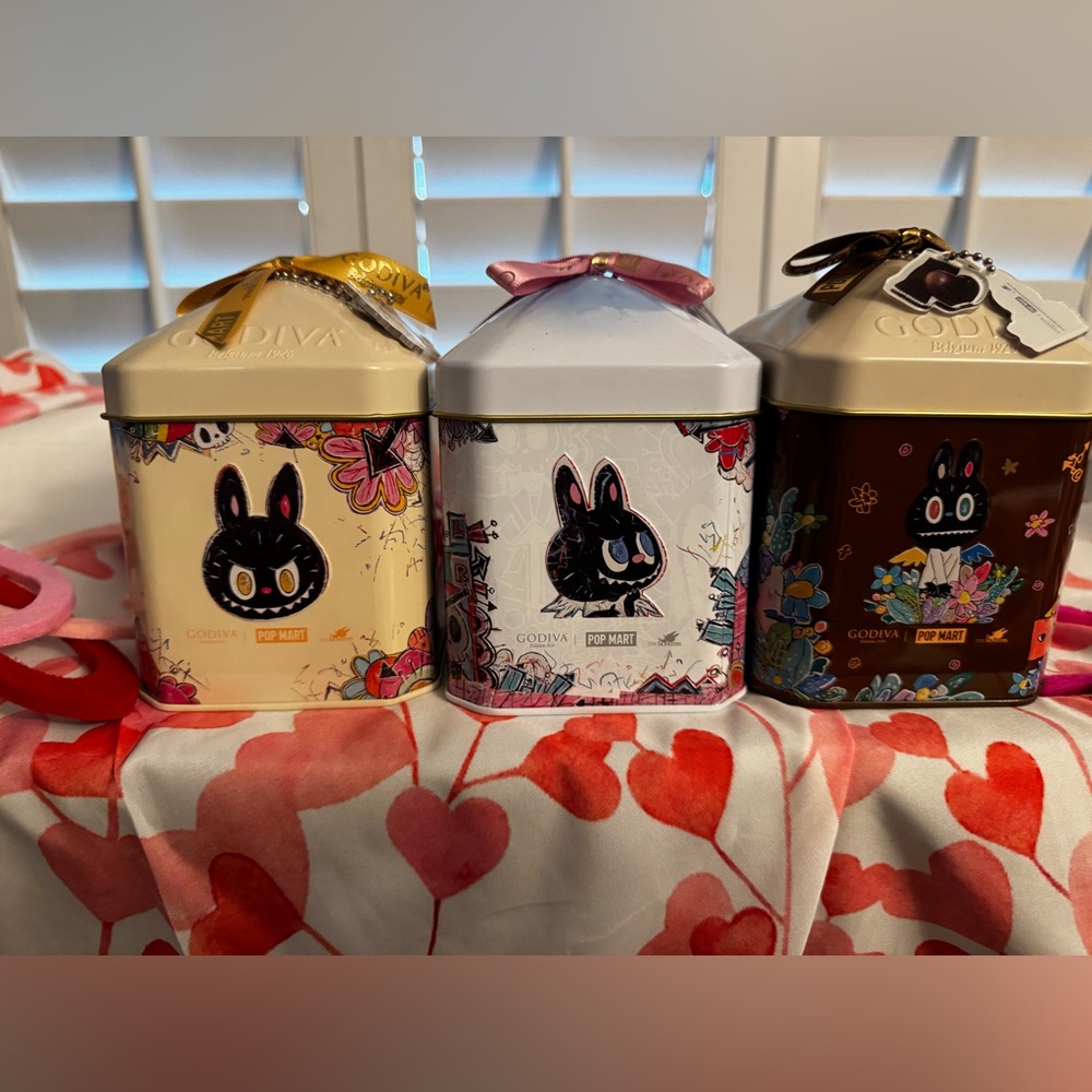 Godiva x Pop Mart Storage Tins Set - Cream, White, Brown